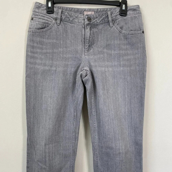 NWOT J. Jill Slim Leg Low Rise Denim Jeans Women's 4 Gray Stretch Comfortable - Picture 5 of 13